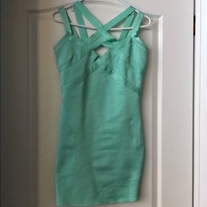 Strappy cutout detailed bandage dress